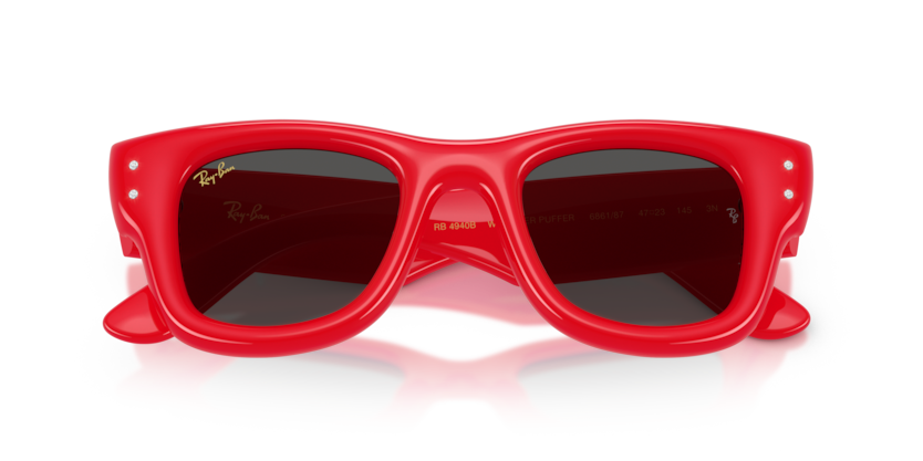 Ray-Ban X ASAP ROCKY 0RB4940B - Wayfarer puffer 686187 - Rosso e strass