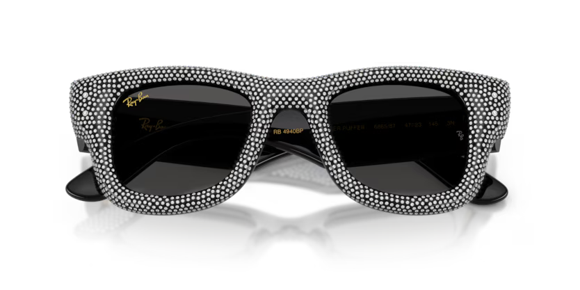 Ray-Ban X ASAP ROCKY 0RB4940 - Wayfarer puffer 686587 - Nero e pavé strass