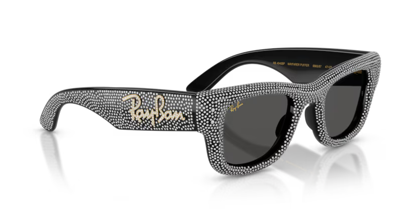 Ray-Ban X ASAP ROCKY 0RB4940 - Wayfarer puffer 686587 - Nero e pavé strass
