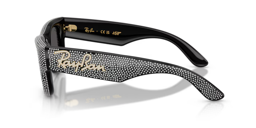 Ray-Ban X ASAP ROCKY 0RB4940 - Wayfarer puffer 686587 - Nero e pavé strass