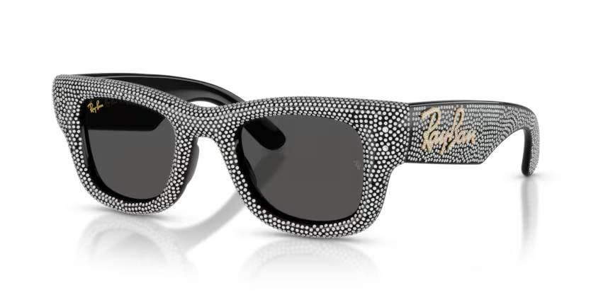 Ray-Ban X ASAP ROCKY 0RB4940 - Wayfarer puffer 686587 - Nero e pavé strass